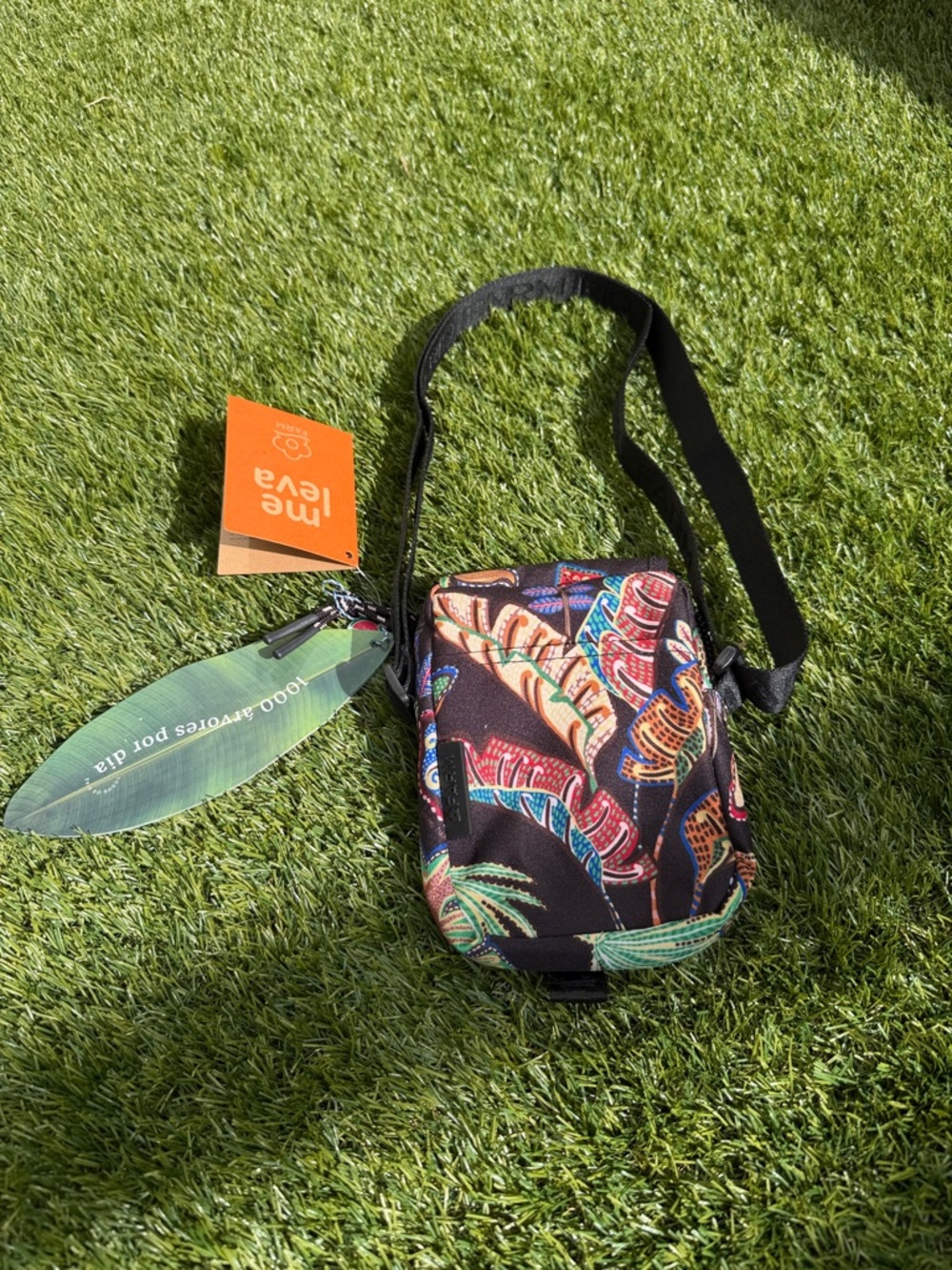 Farm Rio Tropical Print Crossbody Bag - colorful leaf/print pattern - Picture 8 of 8